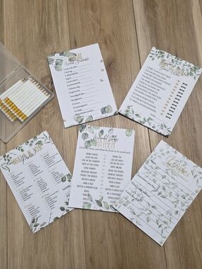 Greenery Bridal Shower Game Set - 40 guest- NEW